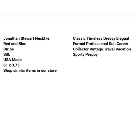 Jonathan Stewart Neck Tie Red Blue Stripe Silk USA 61x3.75 Preppy Suit Career - Picture 2 of 7